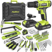 PULITUO 199-Piece Cordless Drill Set front angle | Smaronics