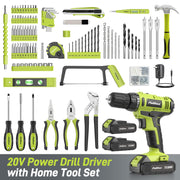 PULITUO 199-Piece Cordless Drill Set rear design | Smaronics