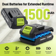 PULITUO 199-Piece Cordless Drill Set side profile | Smaronics