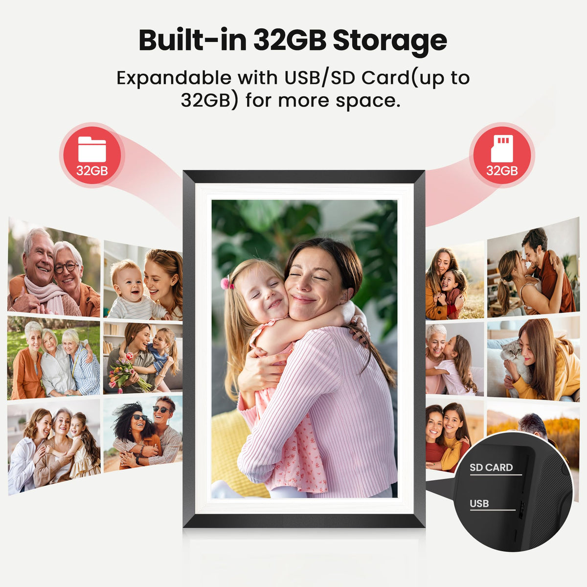 RCA 10.1” WiFi Digital Picture Frame feature close up view | Smaronics
