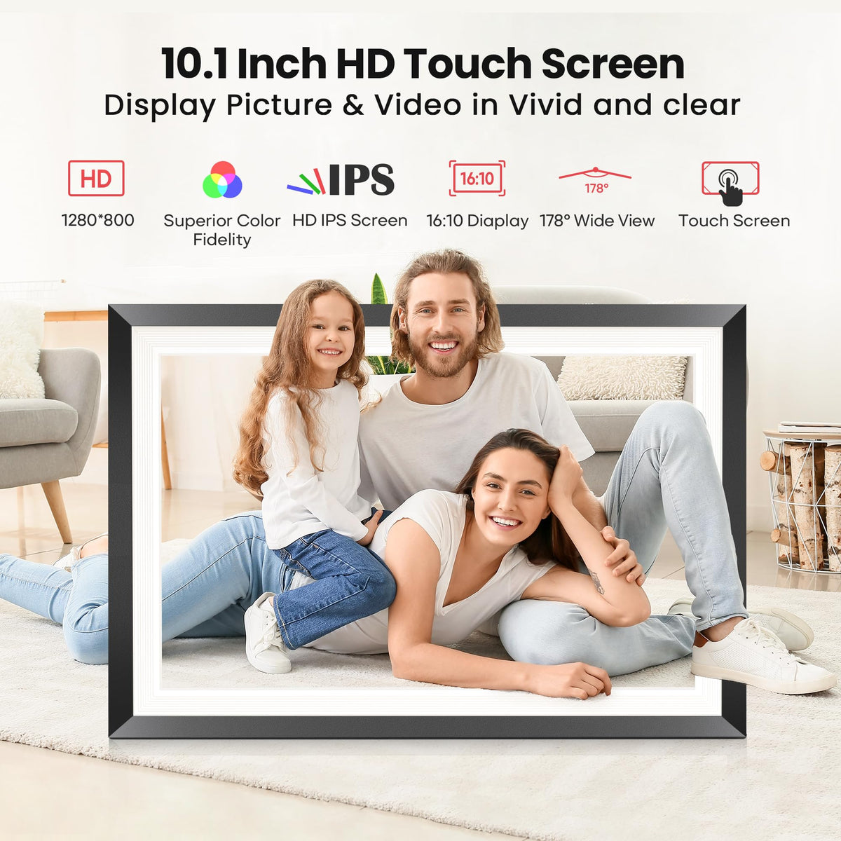 RCA 10.1” WiFi Digital Picture Frame package contents view | Smaronics