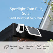 ring spotlight cam plus solar two way talk color night vision front an