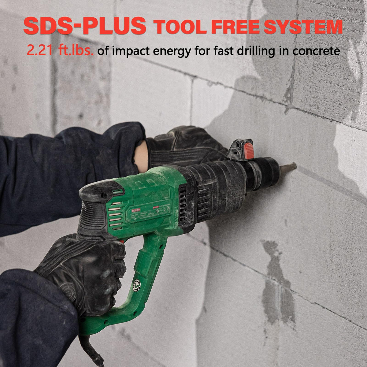 sds plus lightweight rotary hammer drill for concrete masonry clip and