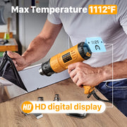 seekone digital lcd display 1800w heat gun feature close up view | Sma
