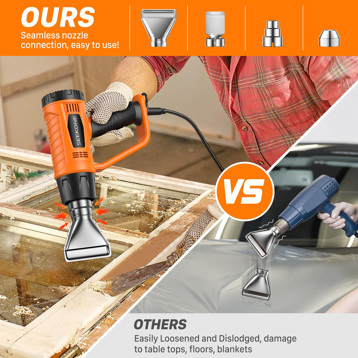 seekone heat gun 1800w clip and build detail | Smaronics