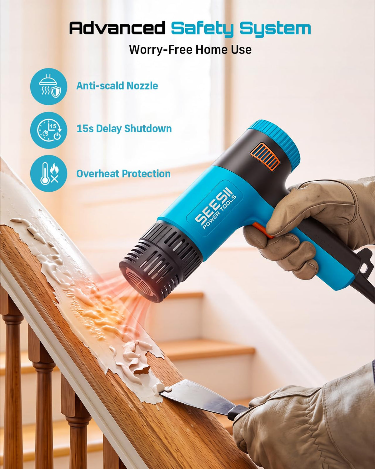 seesii 1800w heat gun package contents view | Smaronics