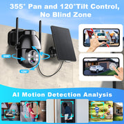 seevision solar security camera 2k ptz wifi 3mp feature close up view