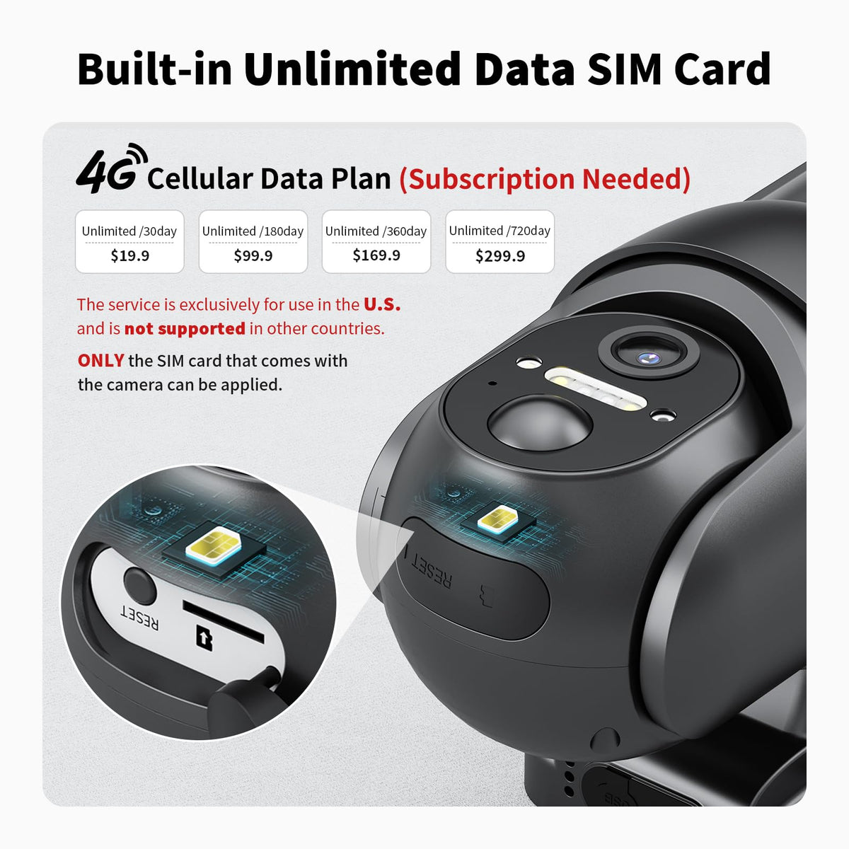 SEHMUA 4G LTE Cellular Solar Security Camera side profile | Smaronics