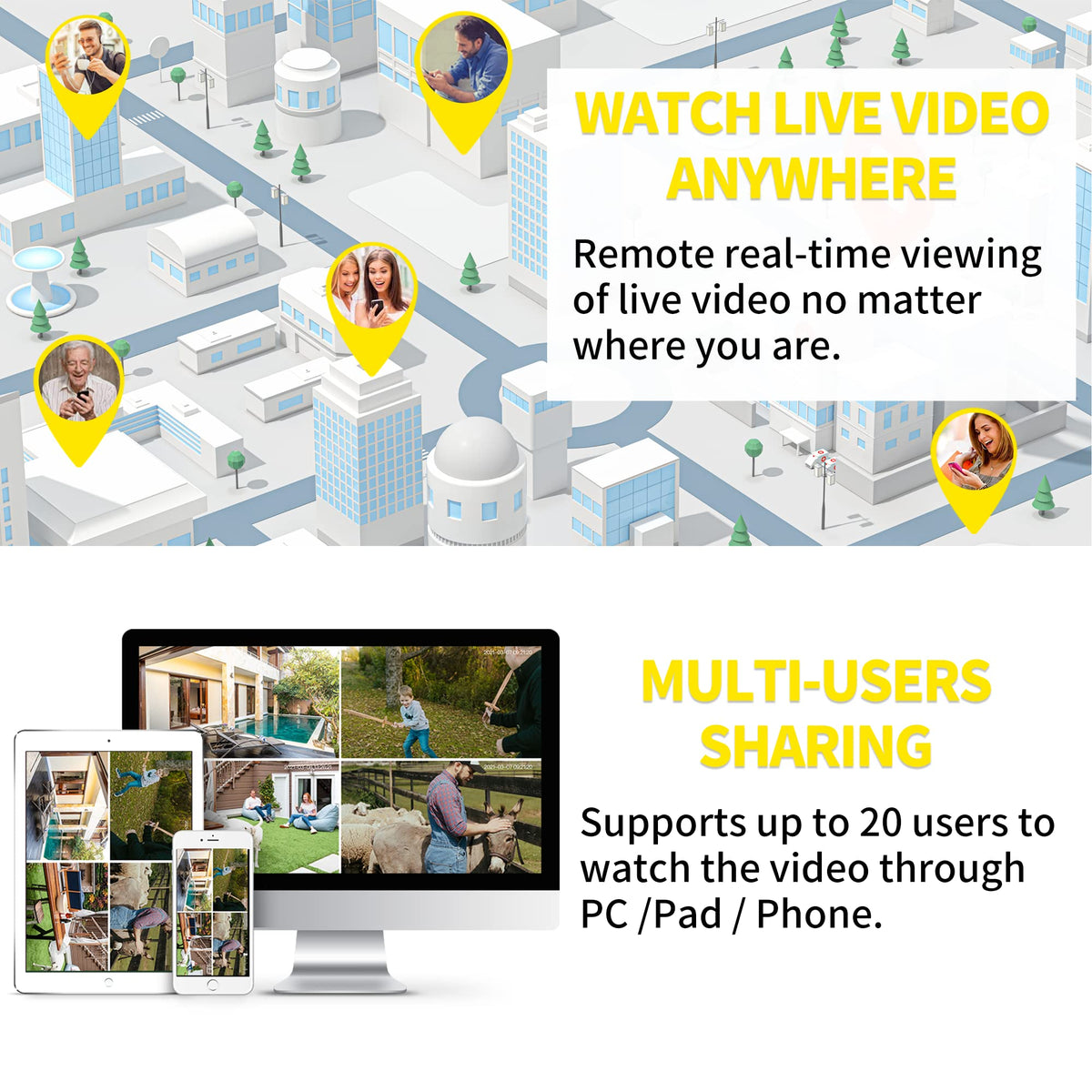 septekon 2k outdoor wifi security camera 4 pack product detail close u