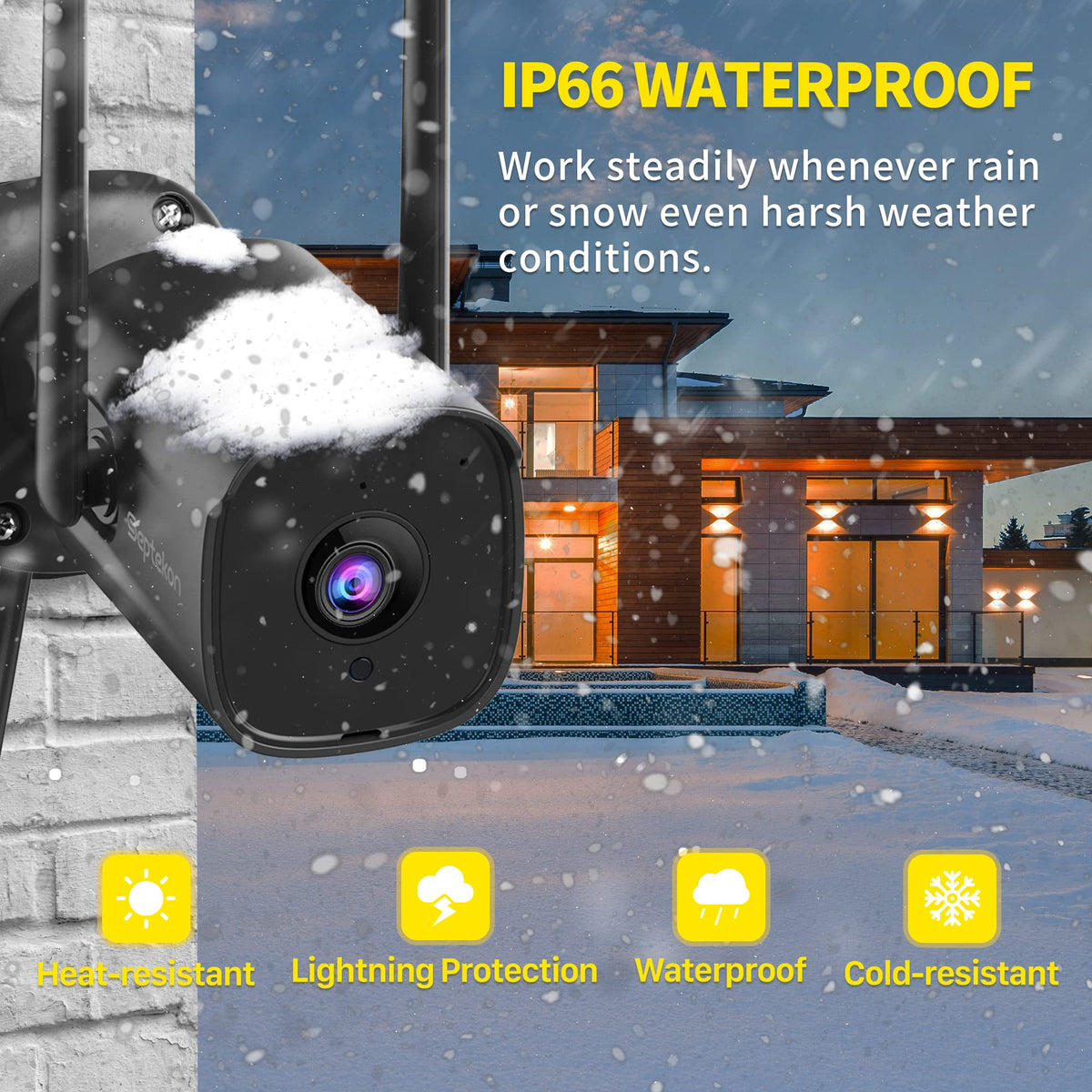 septekon 2k outdoor wifi security camera 4 pack rear design product vi