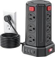 smallrt 6 5 ft power strip front angle product view | Smaronics