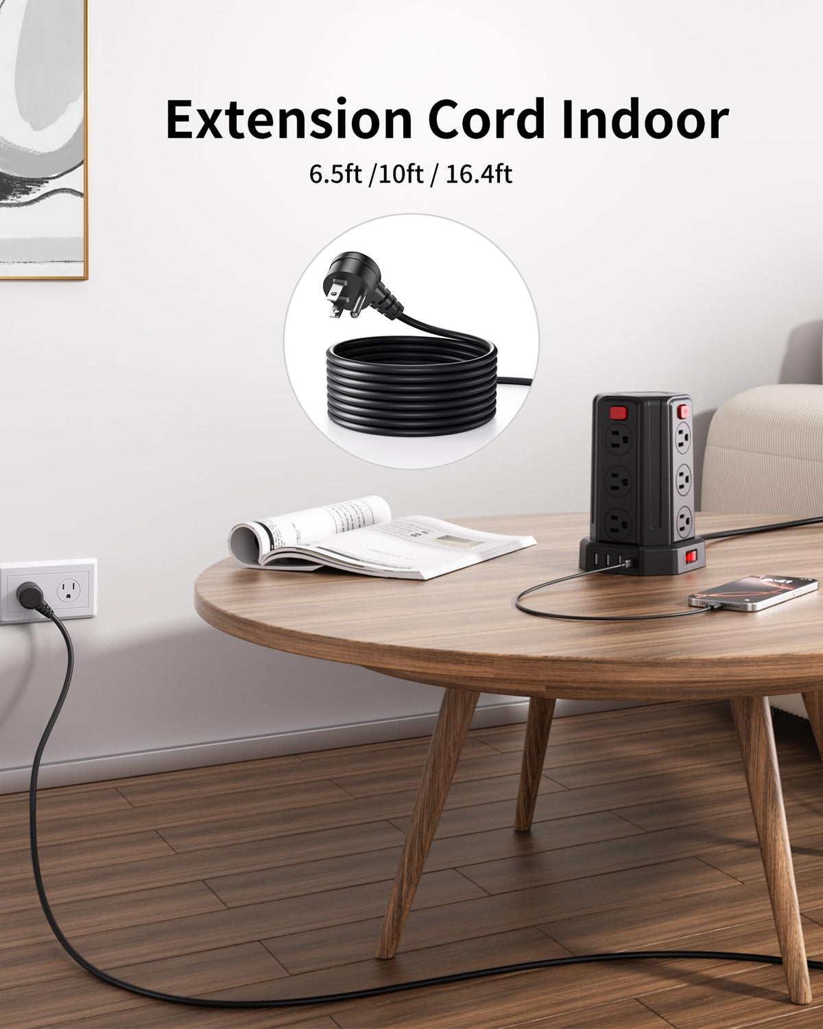 smallrt 6 5 ft power strip package contents view | Smaronics