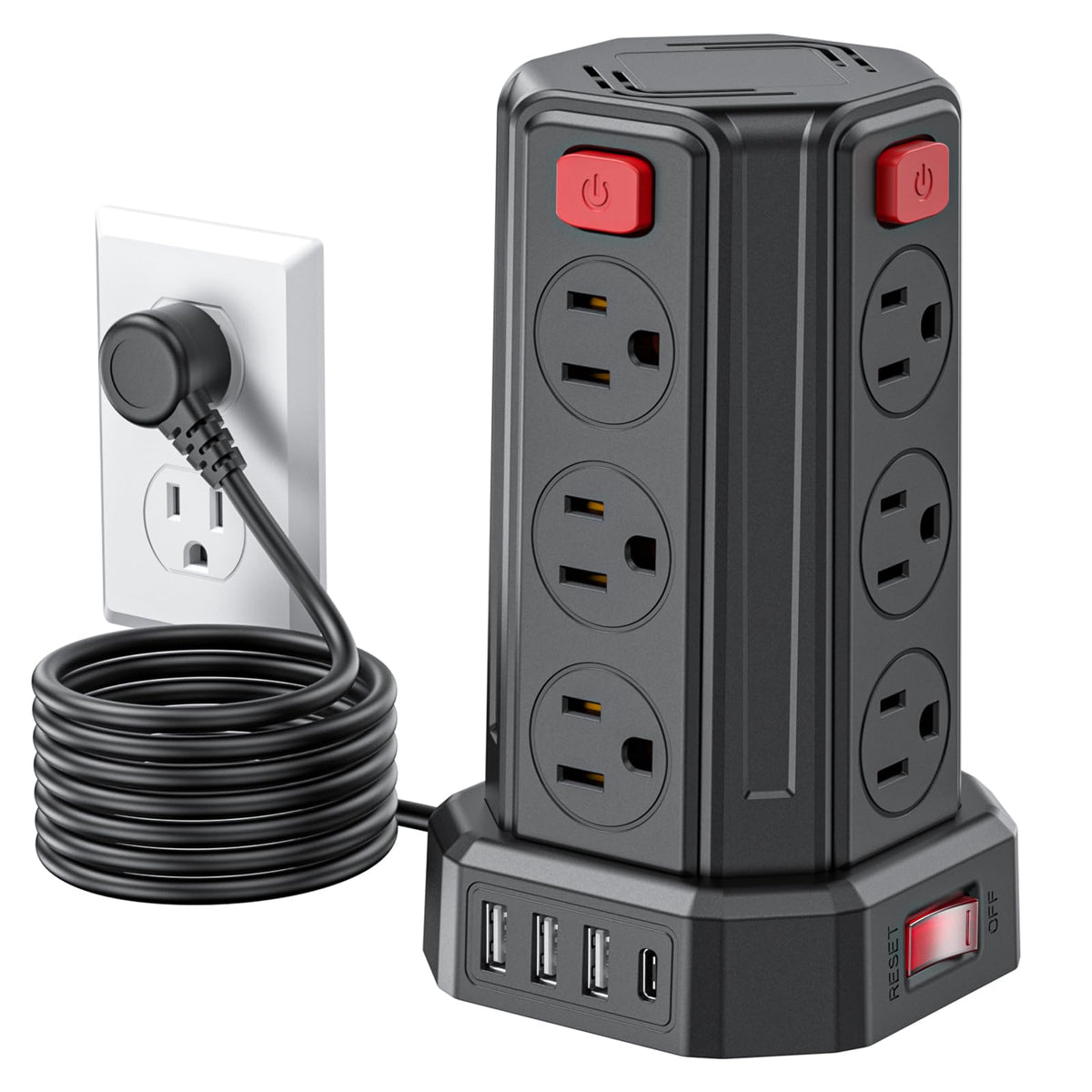 smallrt 6 5 ft power strip product detail close up | Smaronics