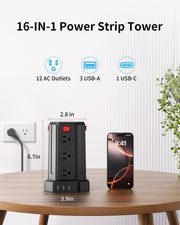 smallrt 6 5 ft power strip rear design product view | Smaronics