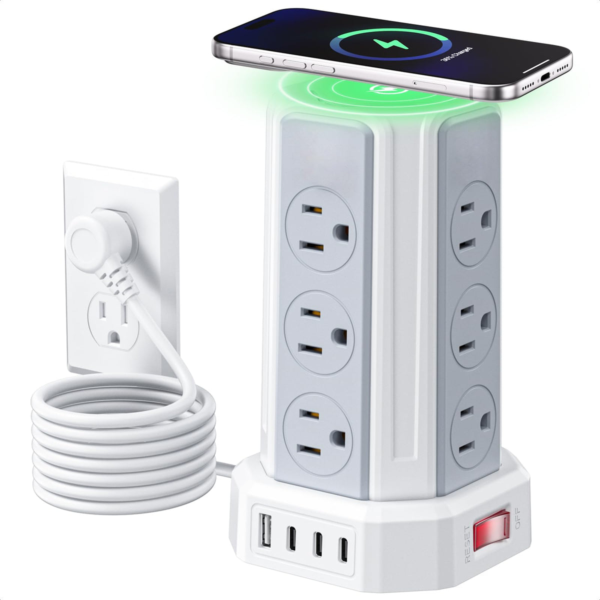 Smallrt 6.5 Ft Power Strip with 12 AC Outlets and 4 USB Ports image 9