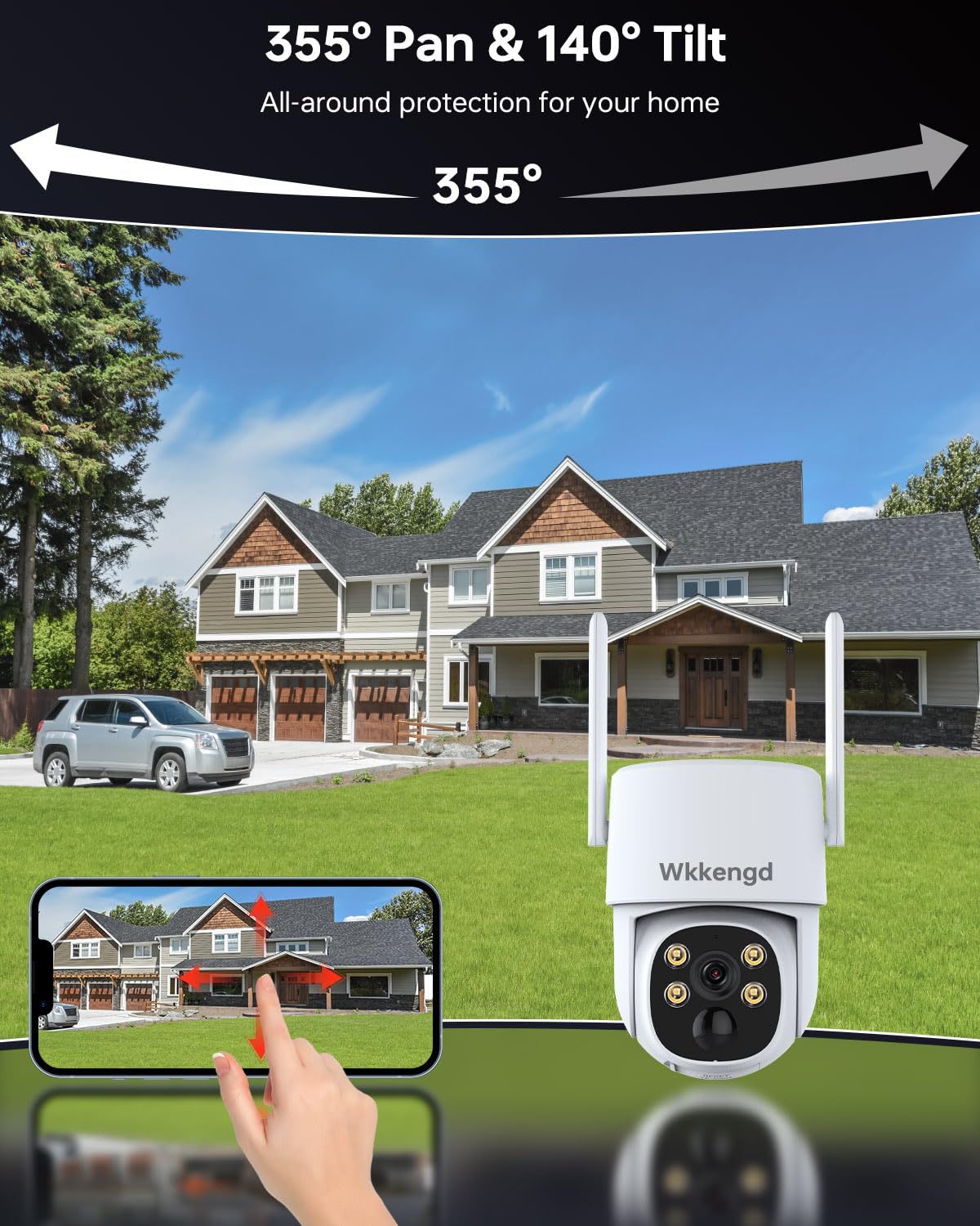 solar 2k wireless security camera system outdoor clip and build detail