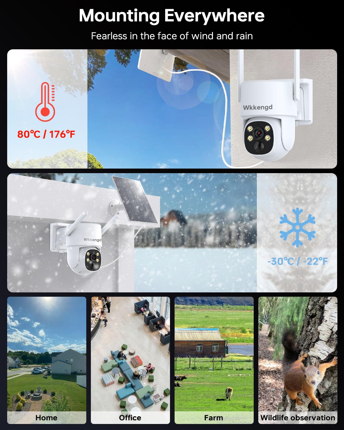 solar 2k wireless security camera system outdoor package contents view