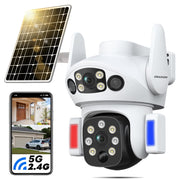 solar camera outdoor wireless 2k dual lens security camera front angle