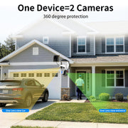 solar camera outdoor wireless 2k dual lens security camera side profil