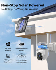 solar powered outdoor camera feature close up view | Smaronics