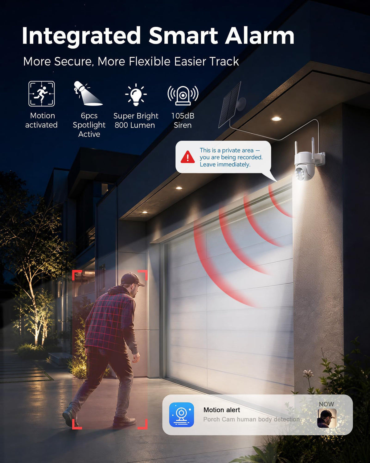 Solar-Powered Outdoor Camera with Alexa Compatibility image 8