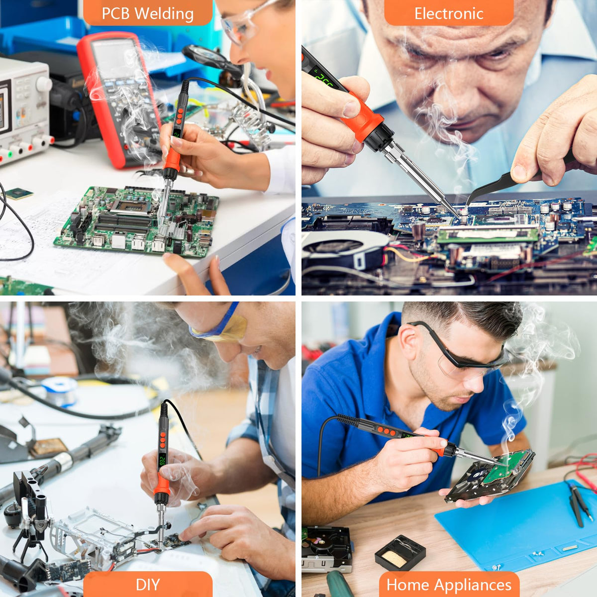 soldering iron kit 120w led digital solder iron package contents view