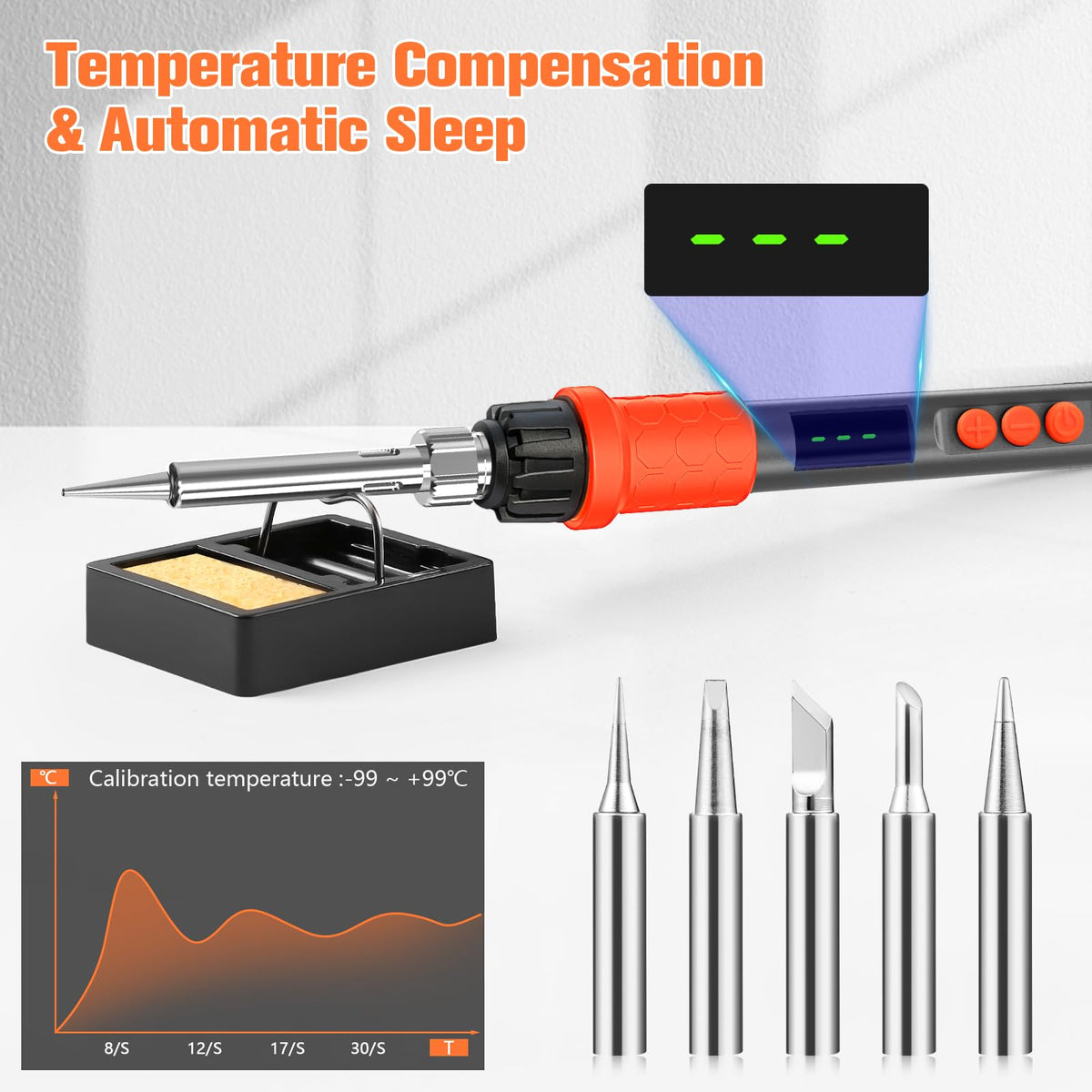 soldering iron kit 120w led digital solder iron side profile product v