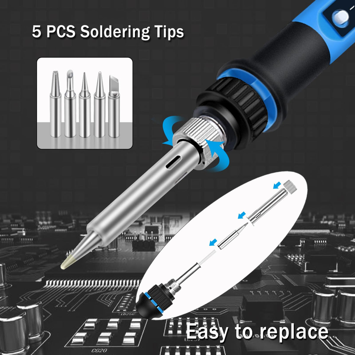 Soldering Iron Kit 80W 110V clip and build detail | Smaronics