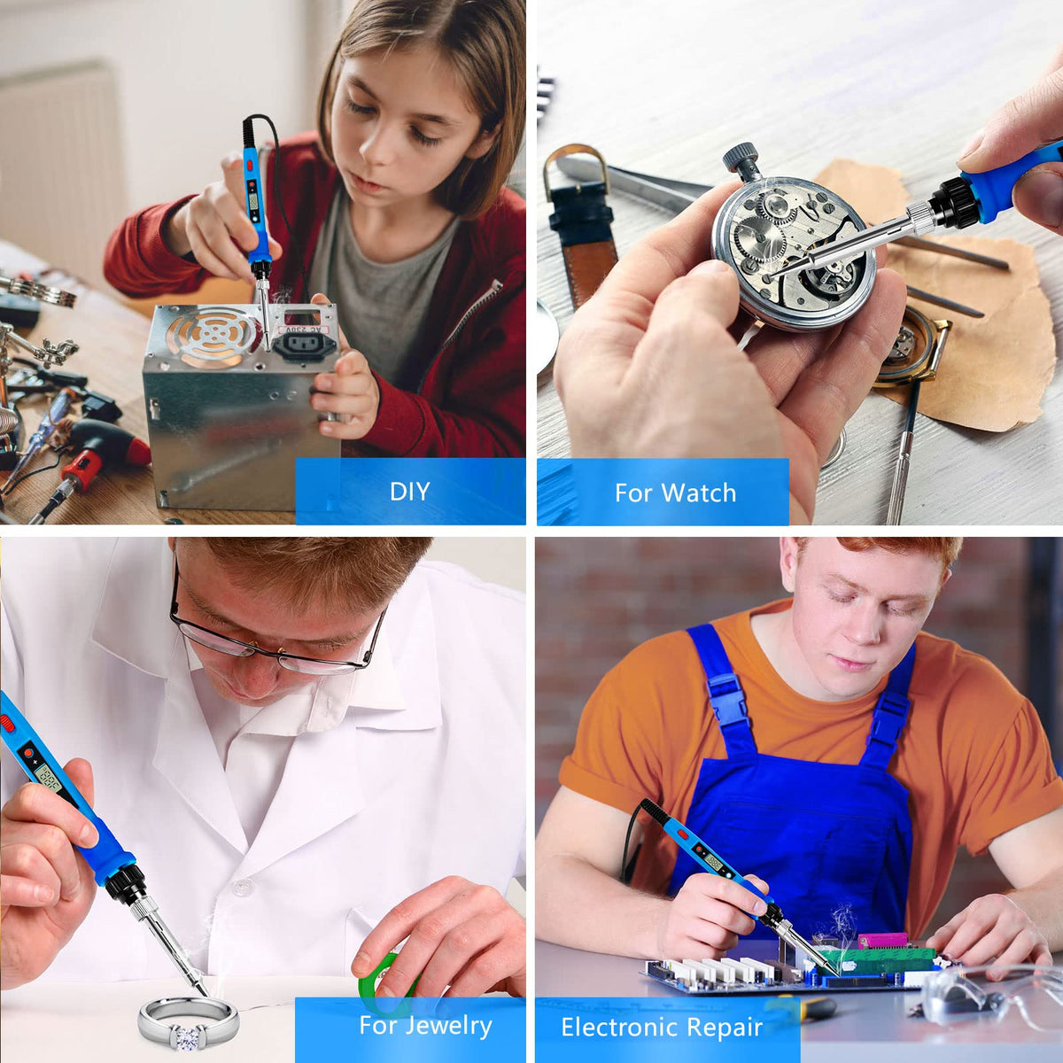 Soldering Iron Kit, 80W 110V package contents view | Smaronics