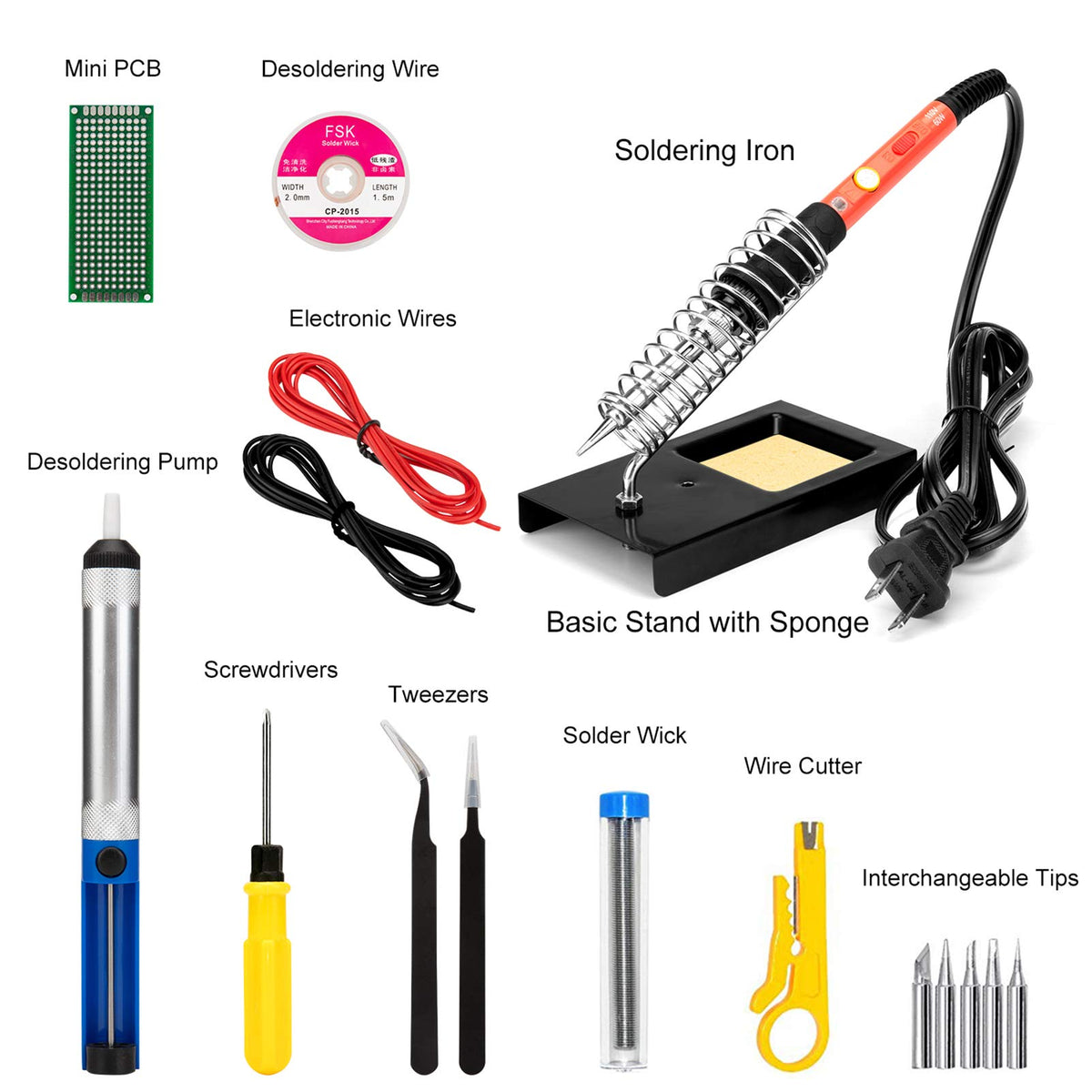 Soldering Iron Kit with Ceramic Heating Core side profile | Smaronics