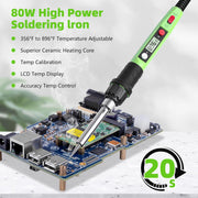 Soldering Iron Kit with Ceramic Heater side profile | Smaronics