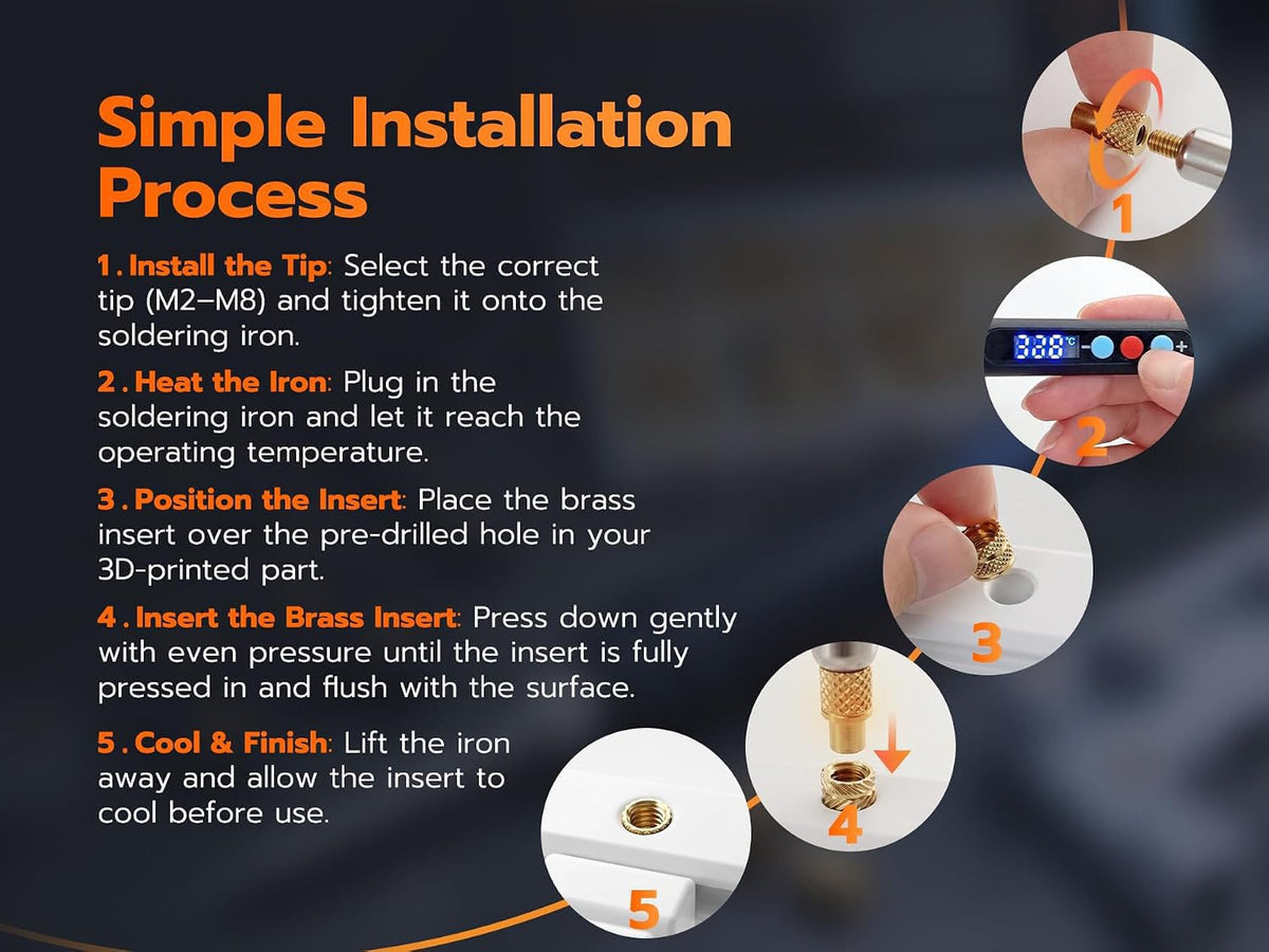 Soldering Iron Kit with 380pcs Threaded Inserts image 5