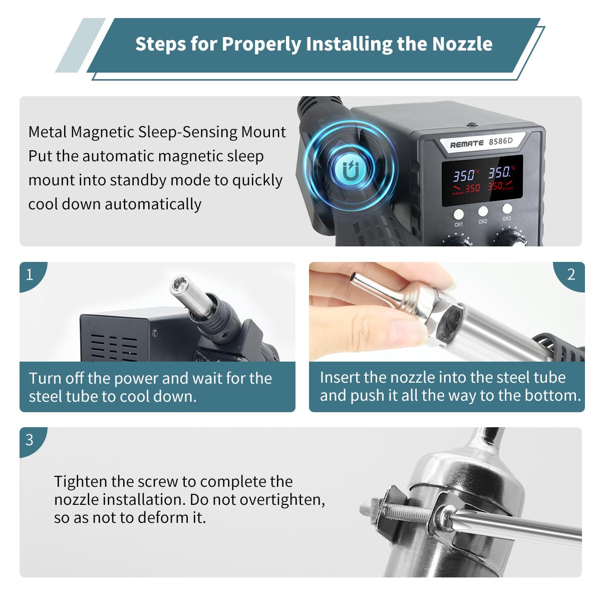 soldering station 2 in 1 hot air rework soldering iron kit clip and bu