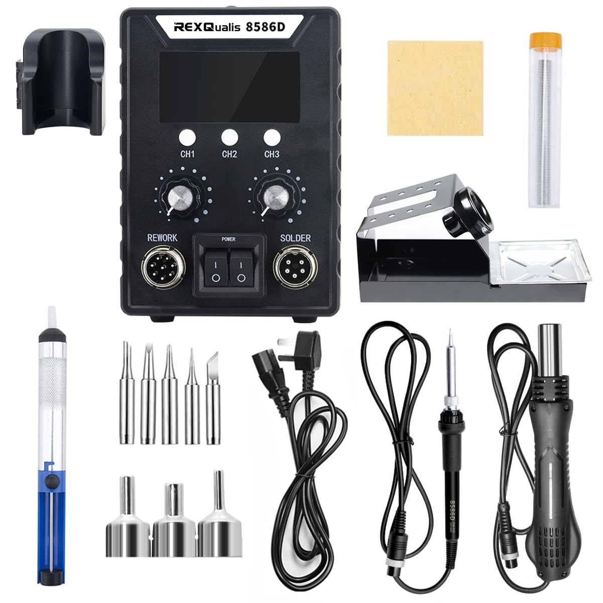 soldering station 2 in 1 hot air rework soldering iron kit real usage