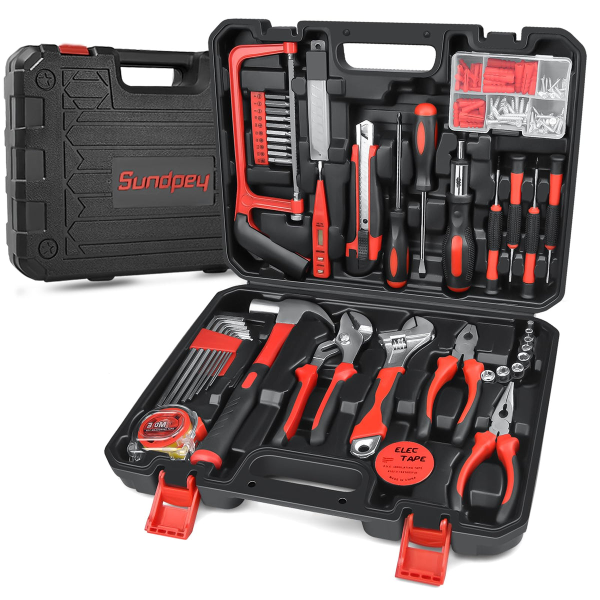 Sundpey 148 Pcs Portable Basic Home Tool Kit Set image 8