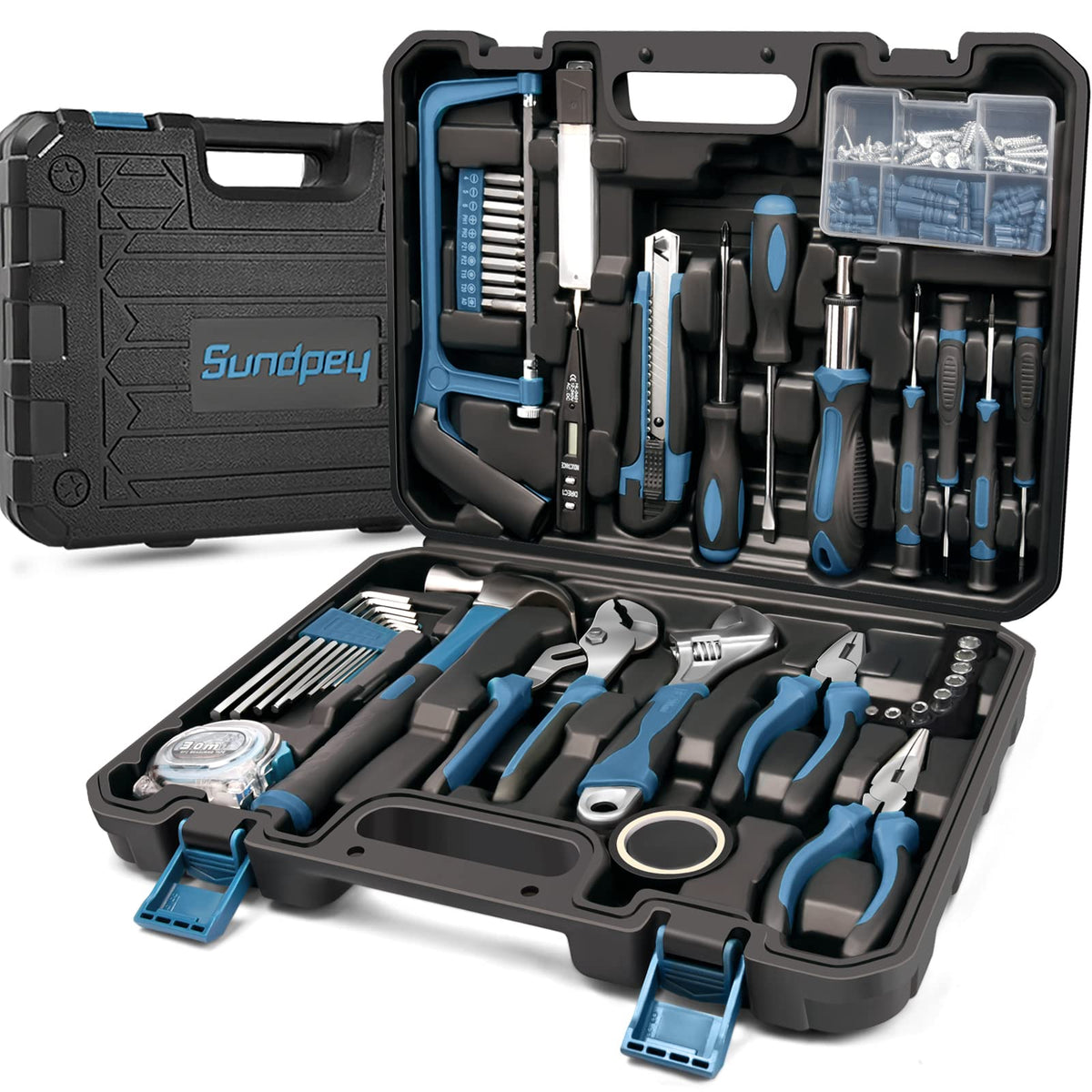sundpey 148 pcs portable basic home tool kit set front angle product v