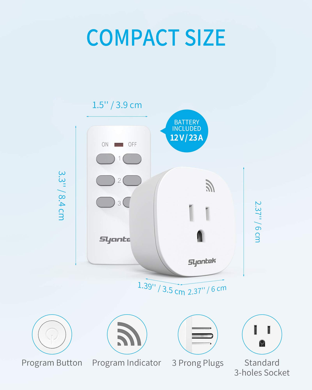 Syantek Remote Control Outlet product detail close up | Smaronics