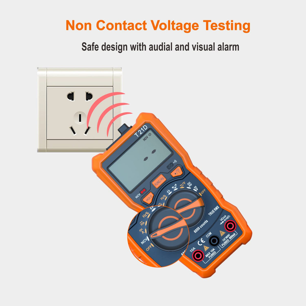 T21D Digital Multimeter - Non-Contact Voltage Testing and Accurate Measurement image 4