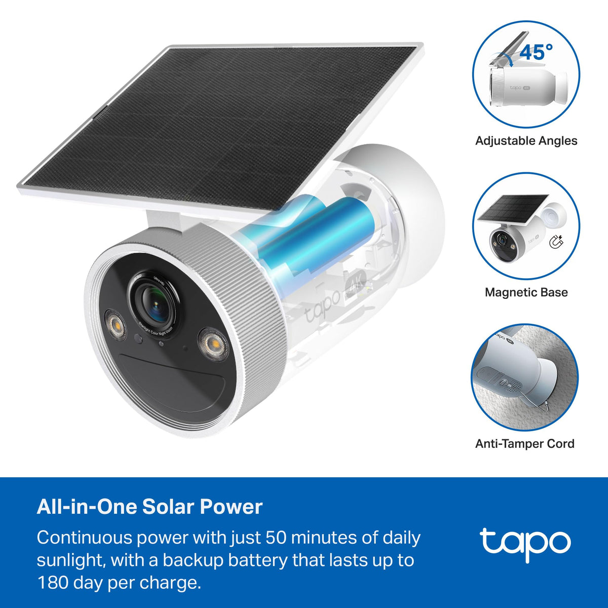 Tapo MagCam 4K Outdoor Security Camera rear design | Smaronics