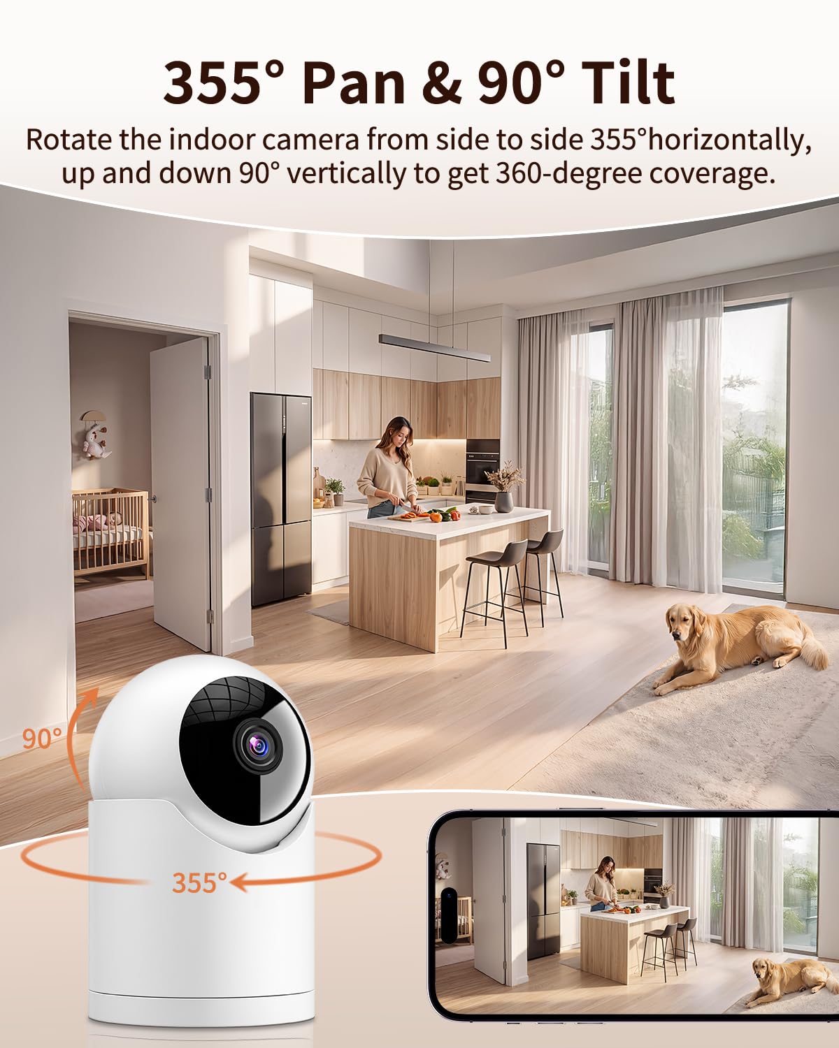 techage indoor cameras for home security feature close up view | Smaro