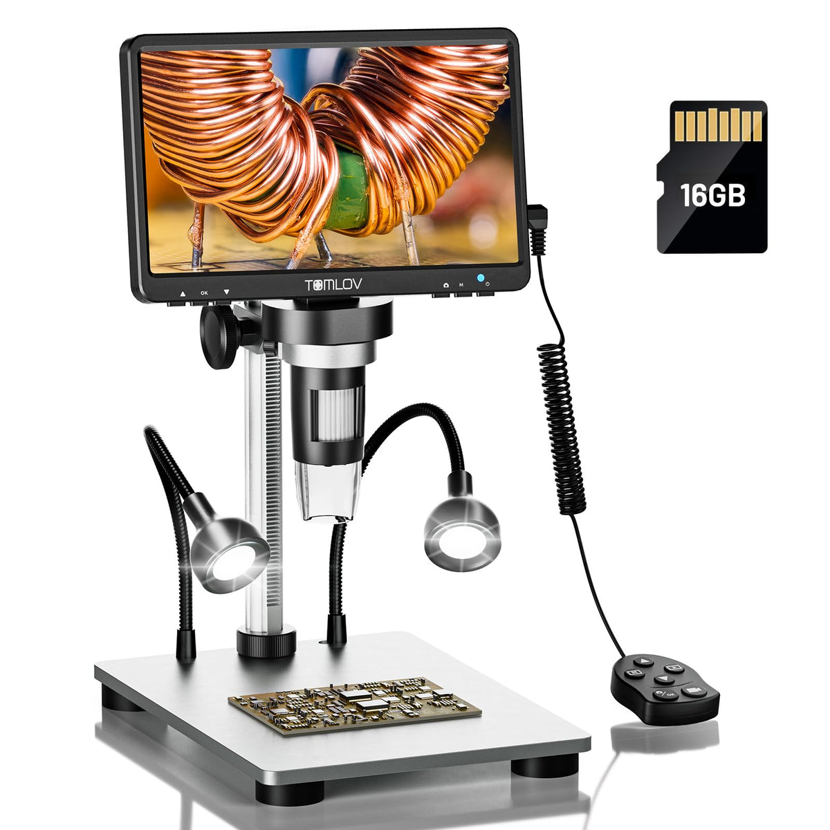 tomlov dm9 1200x coin microscope front angle product view | Smaronics