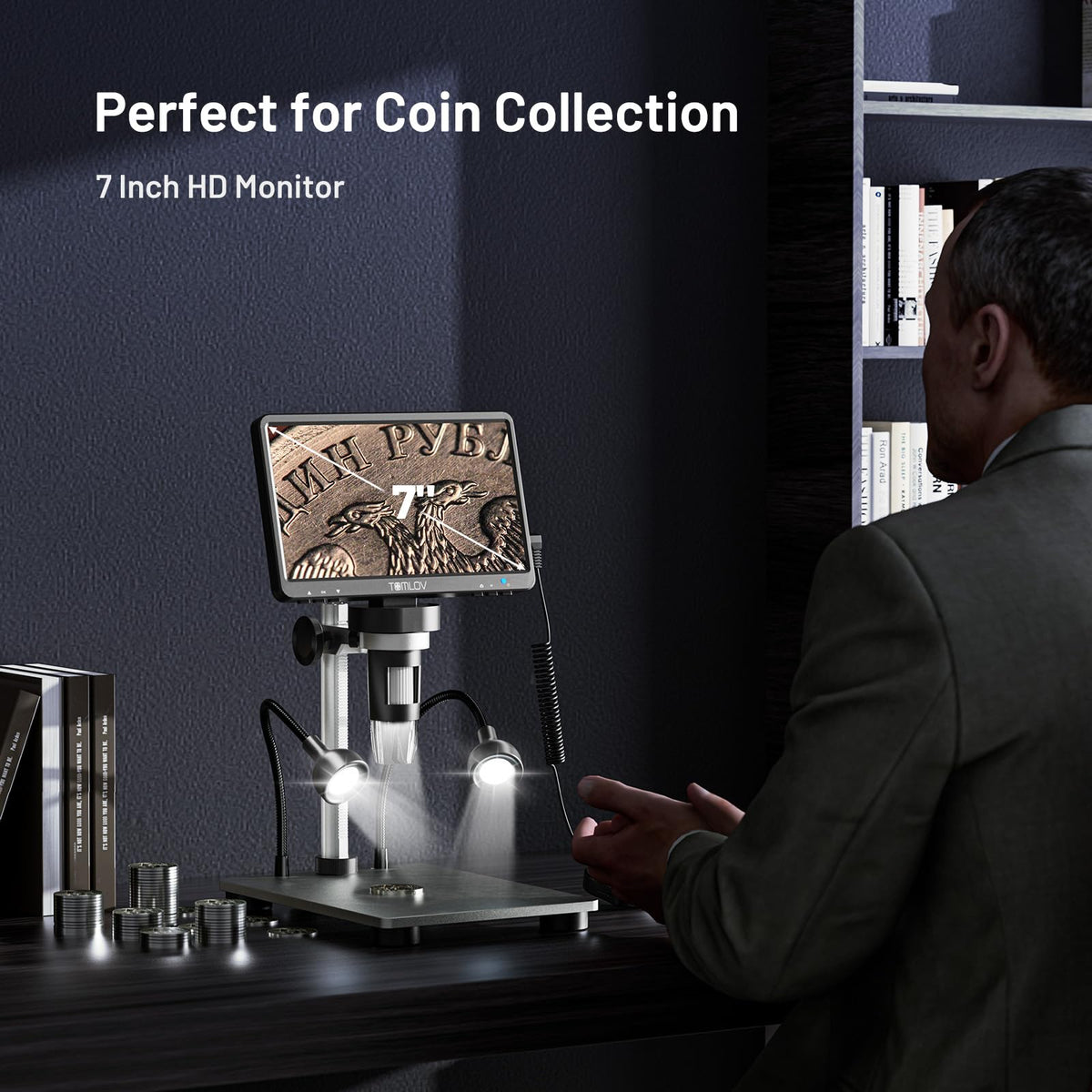 tomlov dm9 1200x coin microscope rear design product view | Smaronics