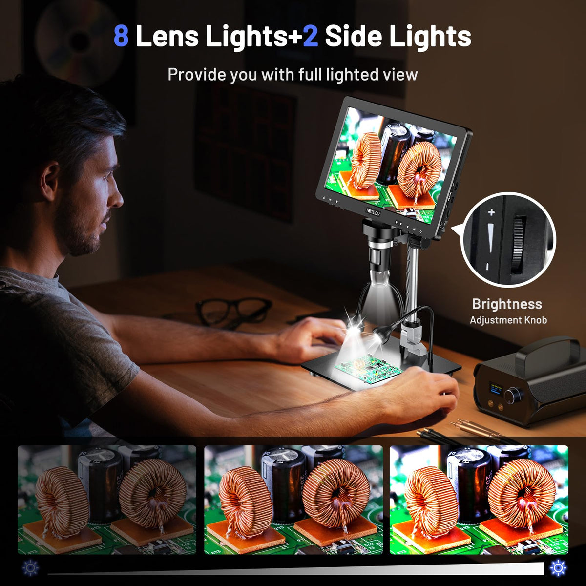 TOMLOV DM9 Max Digital Microscope with 10.1" HD IPS Display image 8