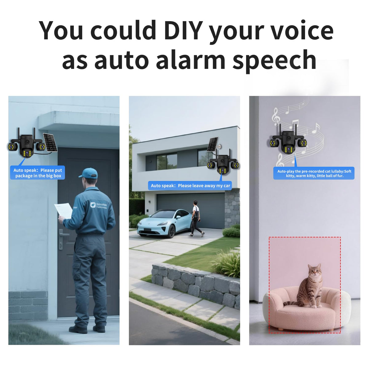 Triple Lens Outdoor Security Camera clip and build detail | Smaronics