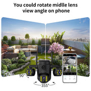 Triple Lens Outdoor Security Camera package contents view | Smaronics