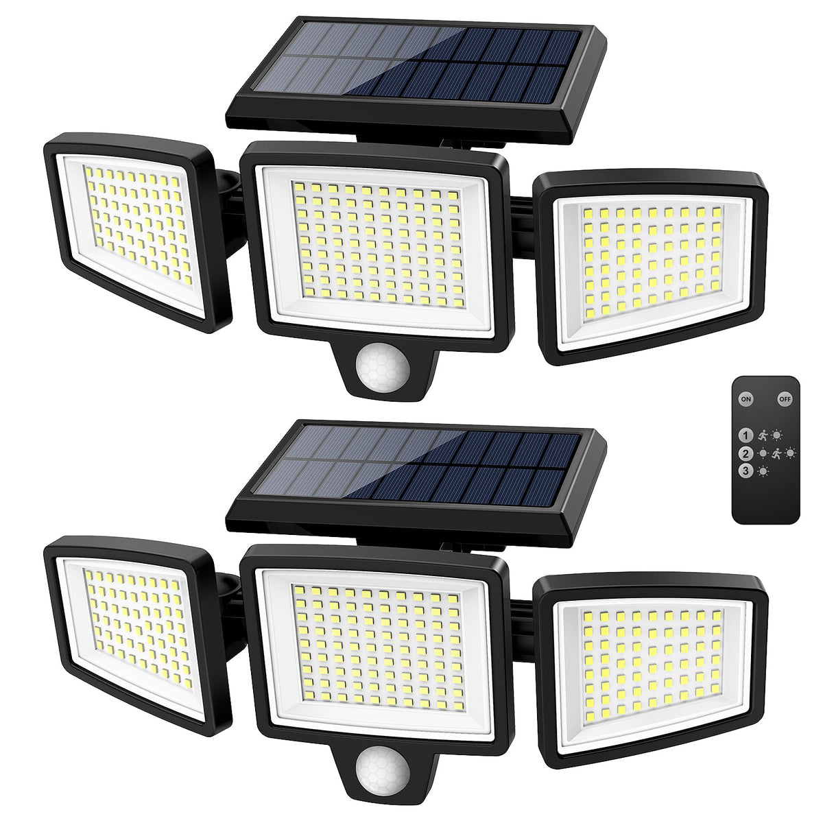 Tuffenough Solar Outdoor Lights 2-Pack front angle | Smaronics