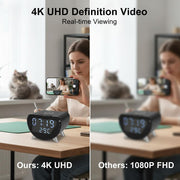 ULar 4K Wifi6 Wireless Phone Charger Clock Camera image 3