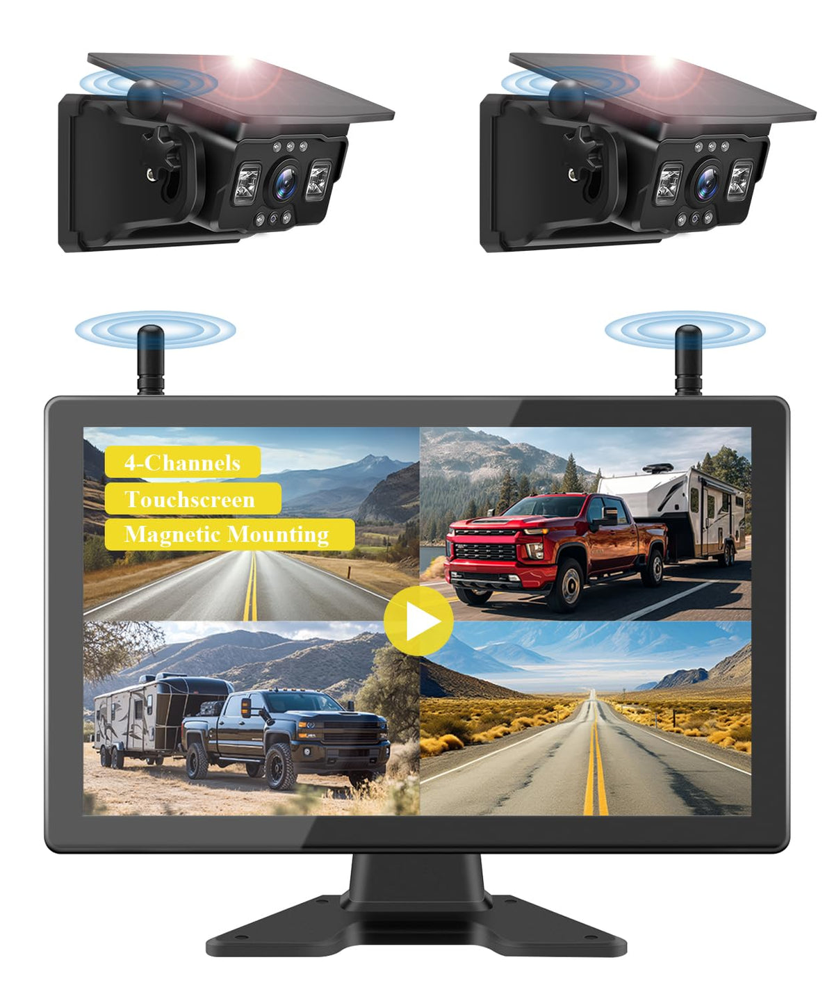 VEKOOTO VK7 Pro Dual Camera Magnetic Solar Backup Camera image 8