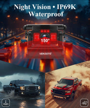 vekooto vk7 pro dual camera magnetic solar backup camera package conte
