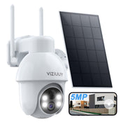 viziuuy 3k ultra hd solar security camera front angle product view | S